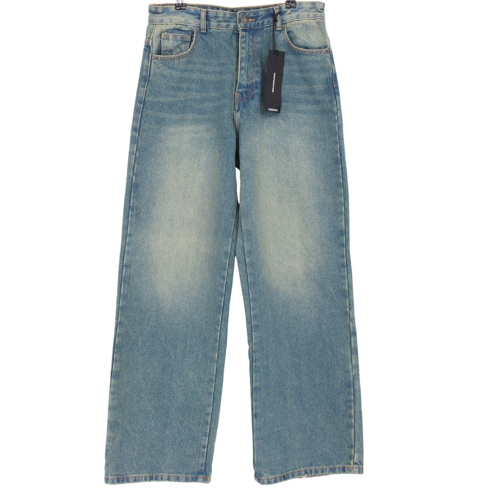 GOODFORNOTHING Womens Baggy Wide Leg High Rise Denim Jeans Blue Size 10 NWT